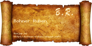 Bohner Ruben névjegykártya